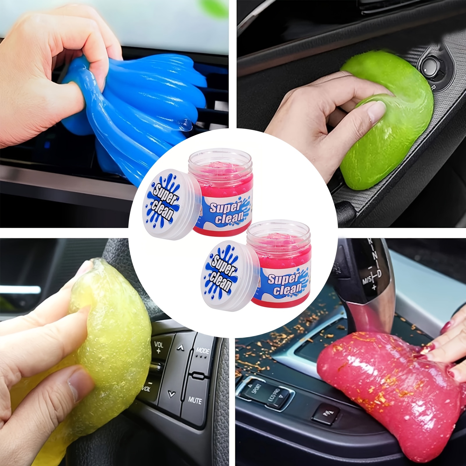 2pcs Colorful Car Cleaning Gel For Car Cleaning Putty, Mothers Day Gifts For Mom, Car Interior Cleaner Car Slime Auto Detailing Tools Dust Cleaning Gel For Car Detailing Car Accessories Gifts For Men Women