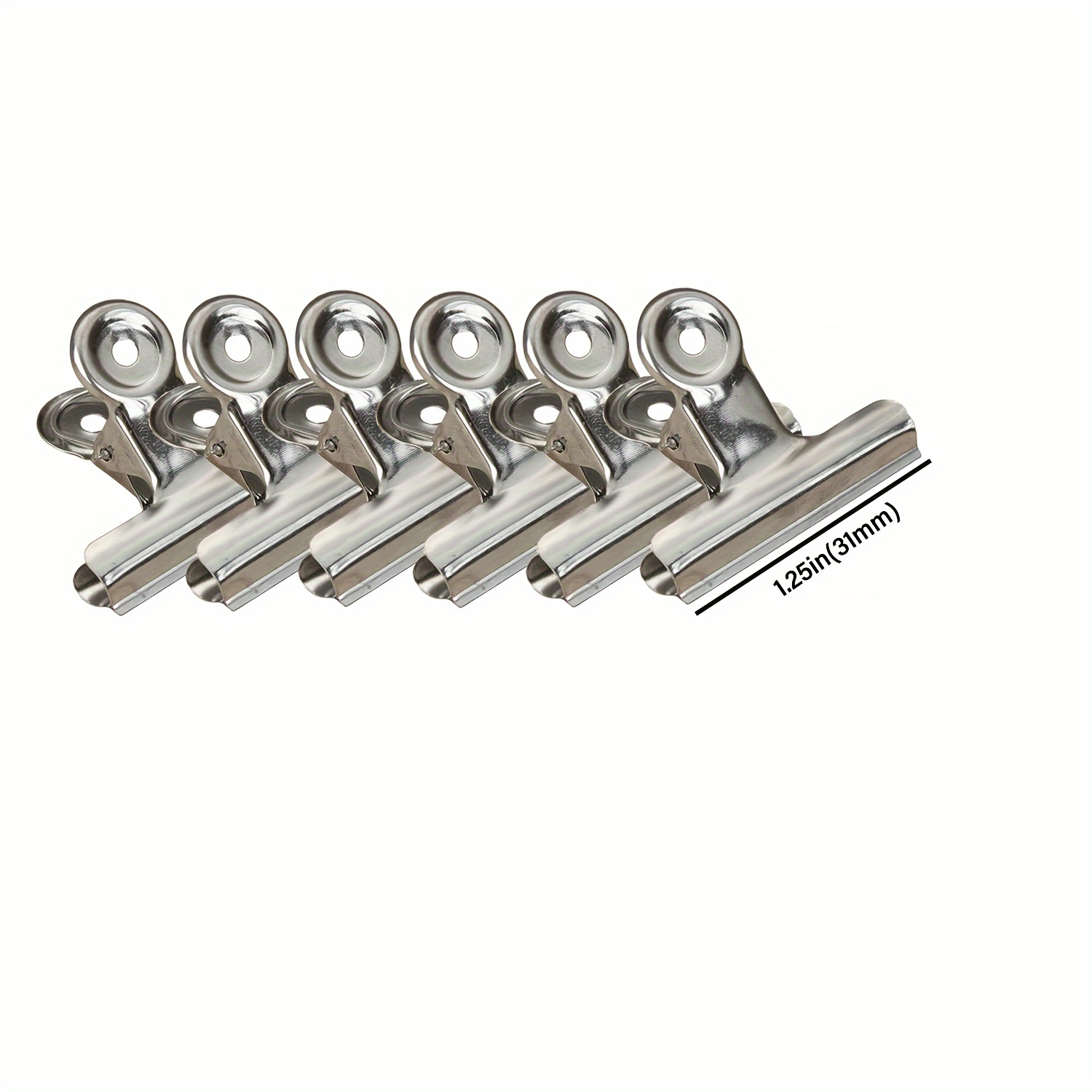 TEMU 6/18pcs Chip Clips, Bag Clips, Food Clips, Heavy Duty Stainless Steel Clips For Bag, All-purpose Air Clip Cubicle Hooks For Office School Home