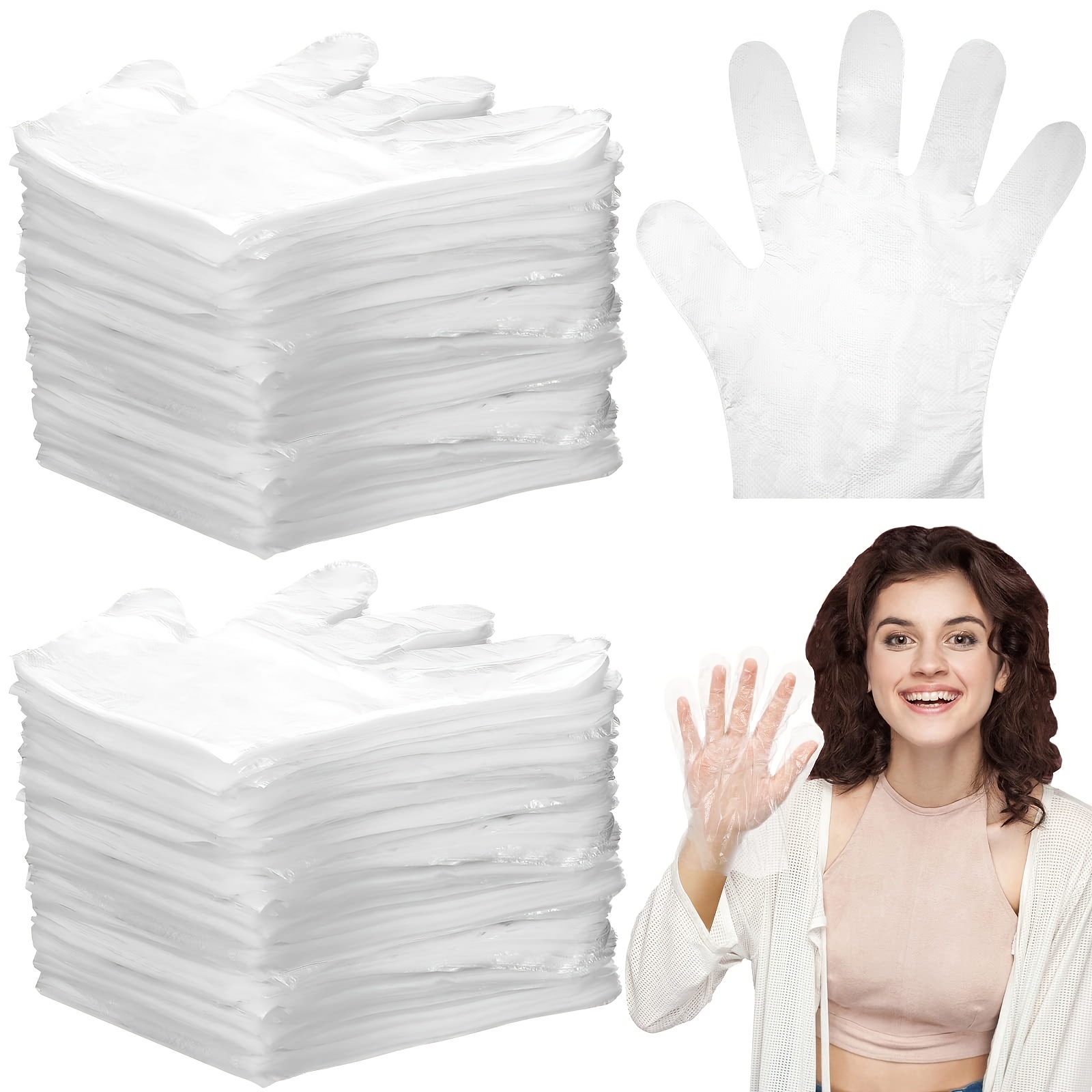 

200/400pcs Waterproof Disposable Plastic Gloves, , Bpa &, Food Preparation & Security Gloves, For Kitchen, Bathroom, Toilet, Living Room, Outdoor Use