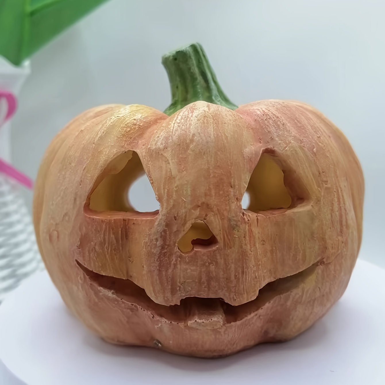 

1pc Halloween Pumpkin Decor - Resin Craft Ornament For Indoor & Outdoor Use, Home & Party Decoration