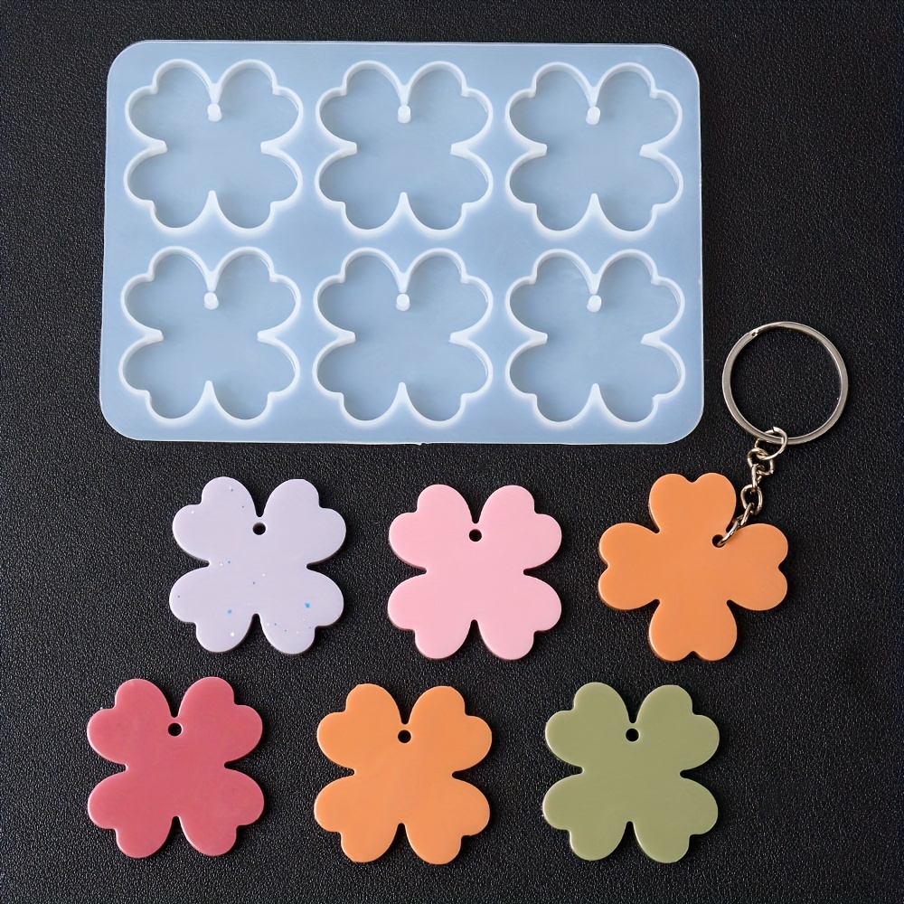 1pc Clover Series Pendant Silicone Molds Handmade Ornaments Keychain Necklace Mold Resin Crafts Making Tool Home Gift