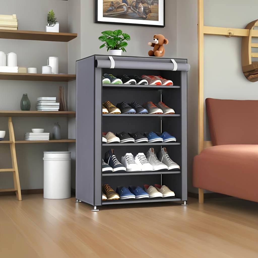 1pc Dustproof Shoe Rack Storage Cabinet - Easy Modern Non-woven Space Cabinet - Dormitory Foyer - Design For Entryway, Bedroom, Living Room