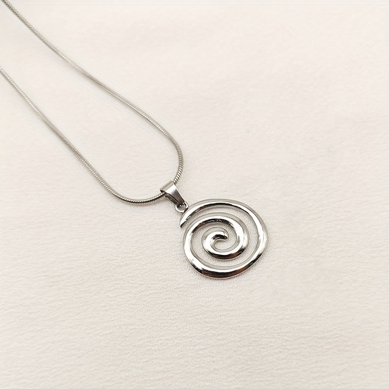 Image of A Stainless Steel Bohemian Women's Necklace Swirl Irregular Thread Temperament Pattern European And Versatile Pendant