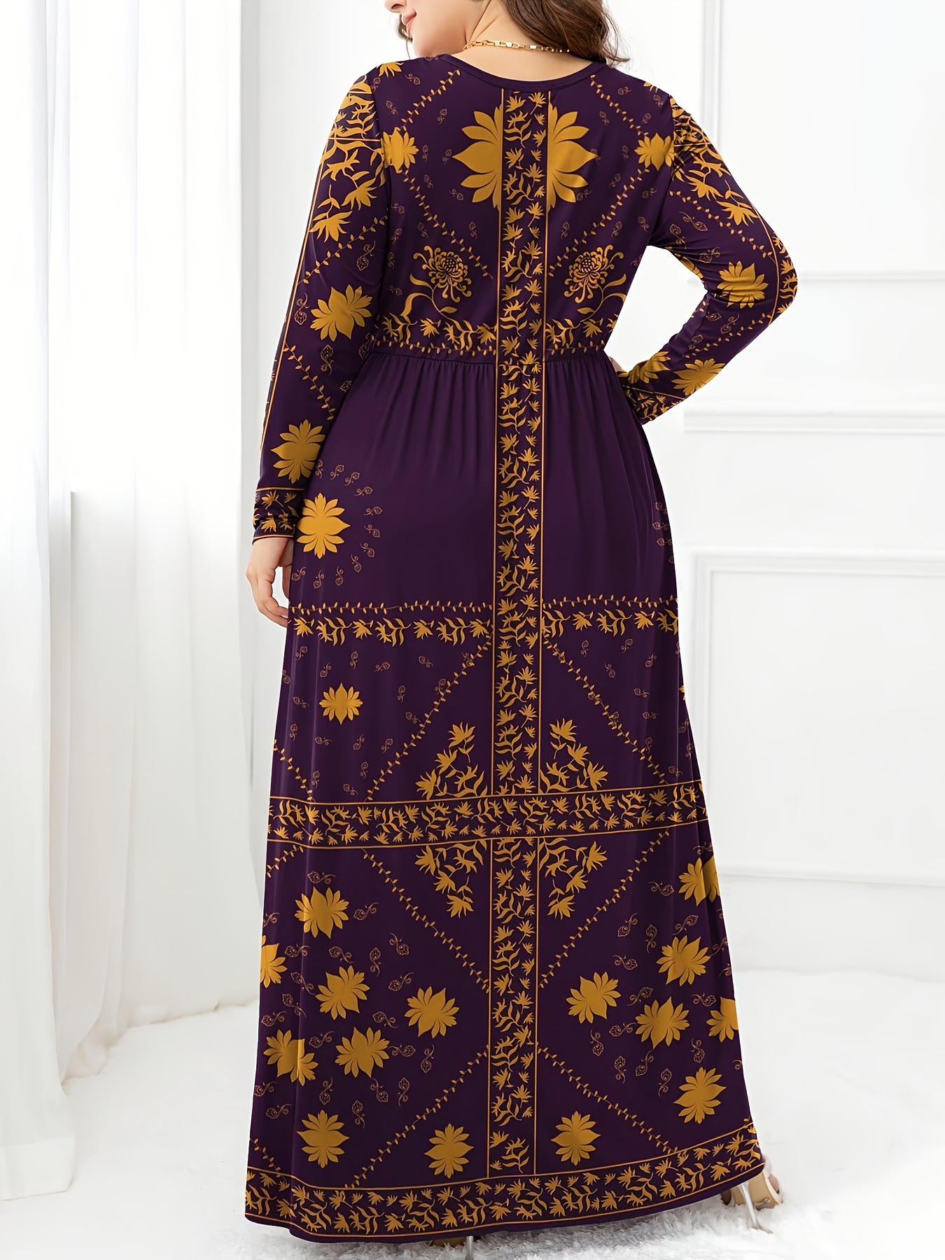 elegant plus size floral maxi dress women comfortable - Temu United Arab  Emirates