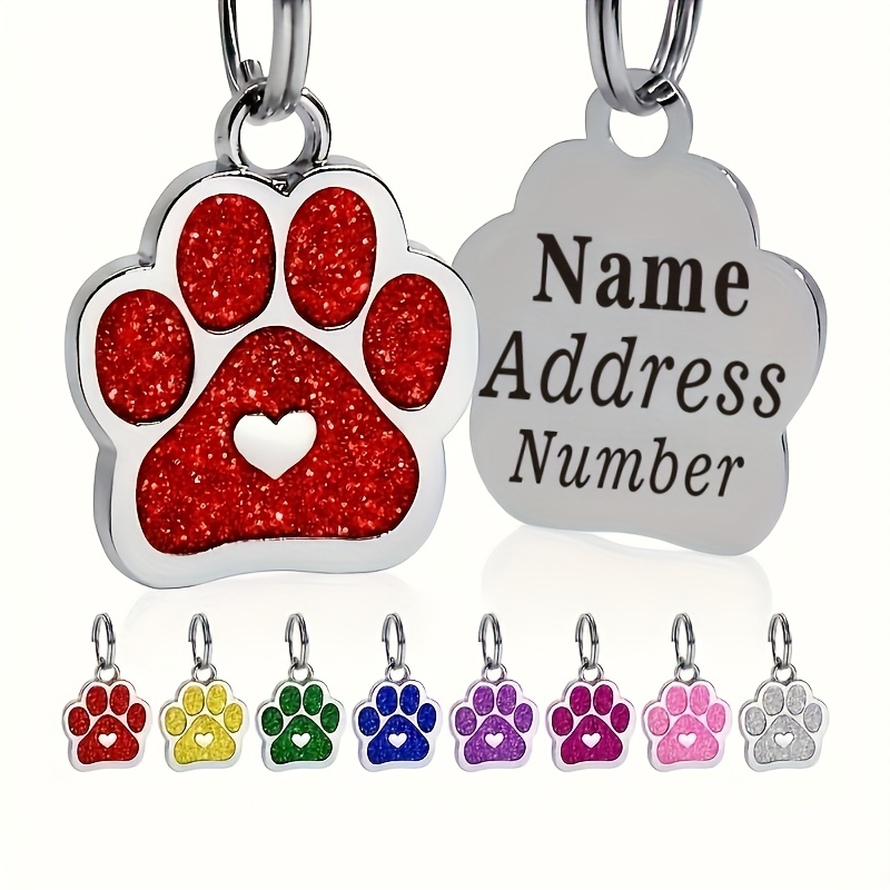 TEMU Targhetta identificativa per animali domestici personalizzata - Elegante design con di , personalizzata con il e di telefono del tuo animale -