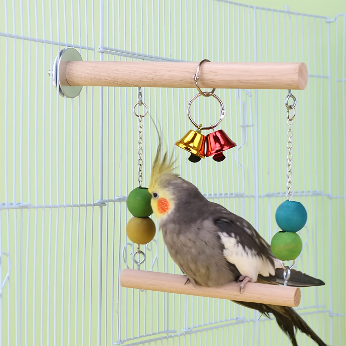 Bird Toy Parrot Perch, Parrot Cage Toy, Budgerigar Parrot Swinging Chewing Hanging Toy, Suitable For Small Parrots, Macaws, Budgerigars, Cockatiels, Parakeets, And Budgerigar Cage Toys. Random