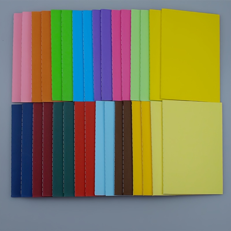 

32pcs A6 Rainbow Blank Pocket Notebooks - Premium Hardcover,