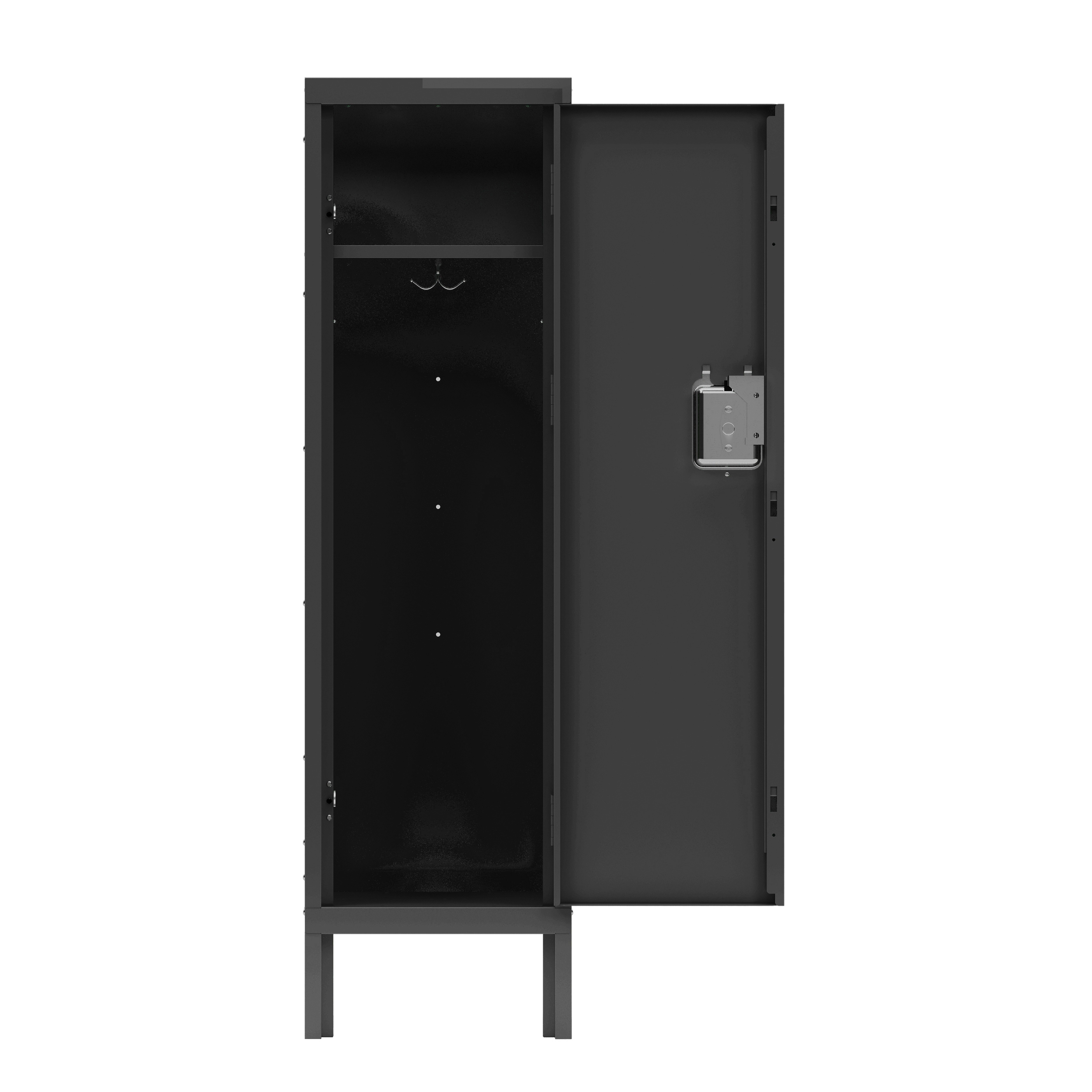 Retro Style Tall Single Metal Locker - Grey, Industrial Vintage Storage For Home, Gym, Or School