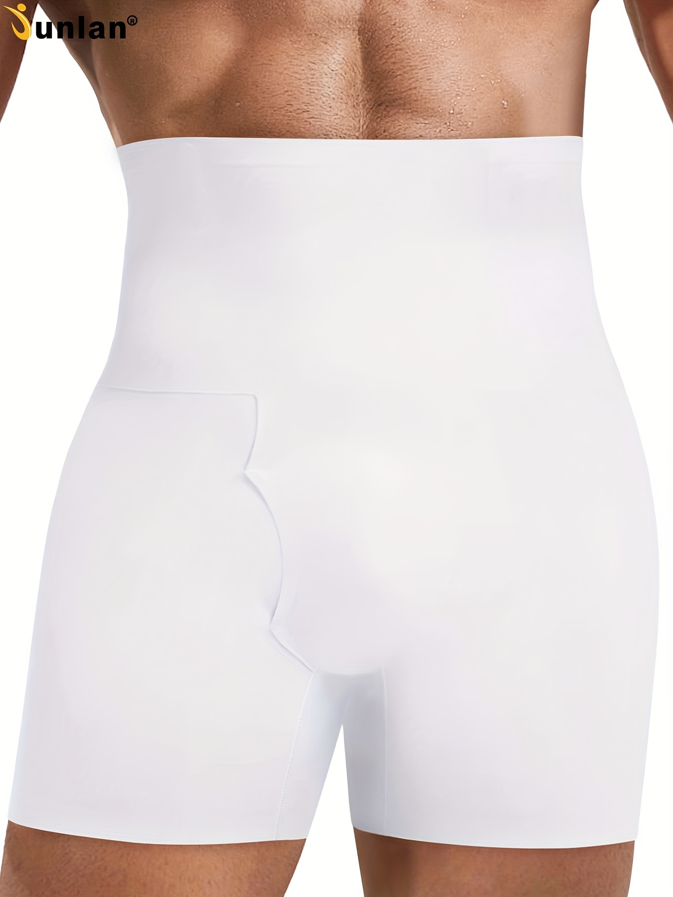 Junlan Bóxers de compresión de cintura alta para control de abdomen y moldeado corporal para hombres
