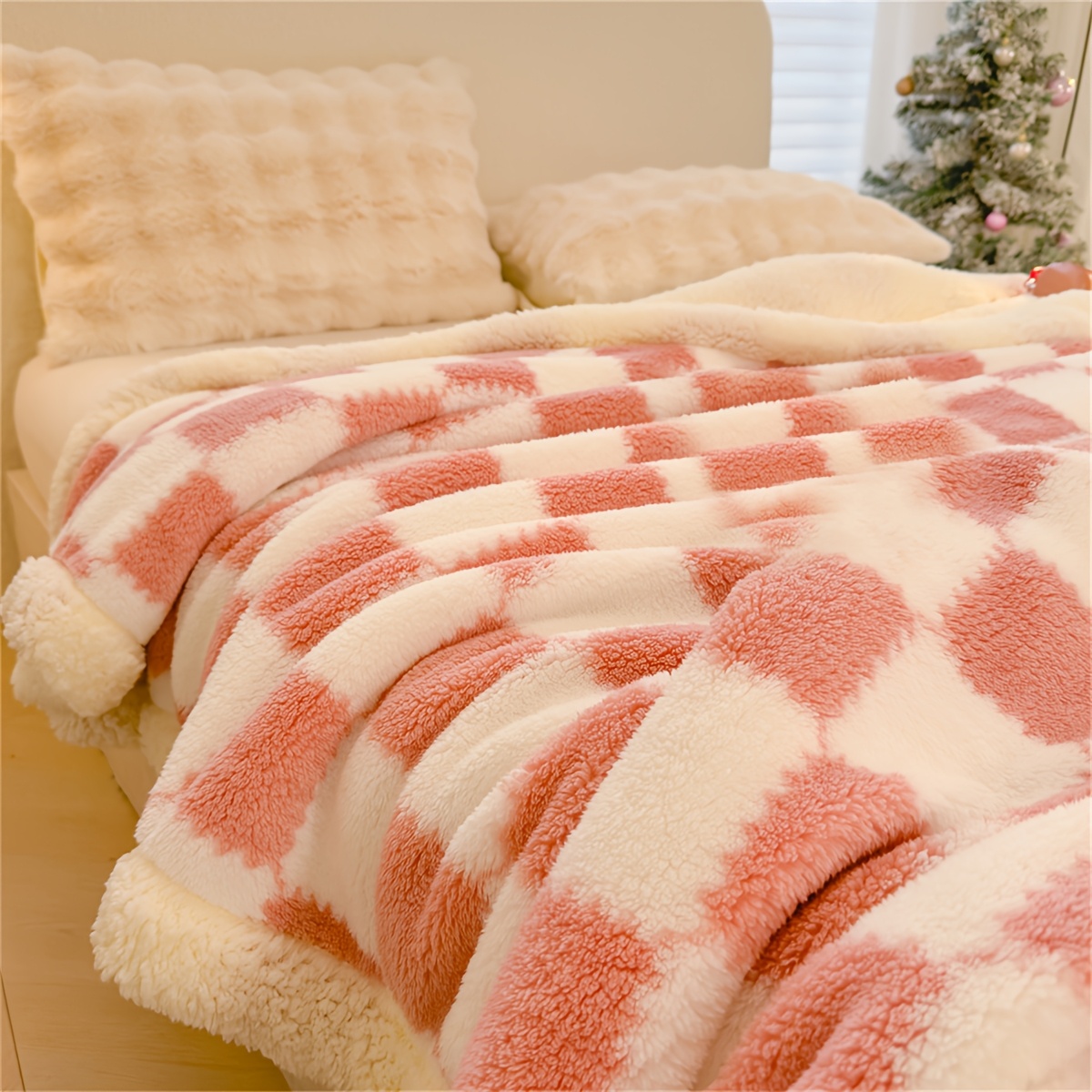 

1pc Blanket, Double Thickened, , All Sofa Bed Nap Blanket - And Comfortable 350-400gsm