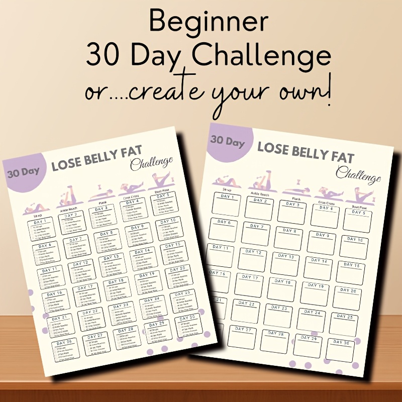 

2d 30-day Lose Belly Fat Challenge, Chart, Strengthening Program With , Plank, & More, Fitness Guide