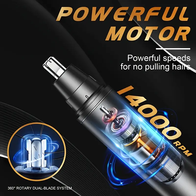 electric nose hair trimmer with   usb rechargeable precision stainless steel   blade 360   trimming full   washable easy to clean battery powered personal care grooming tool for men women nose hair trimmer rechargeable Product details 4