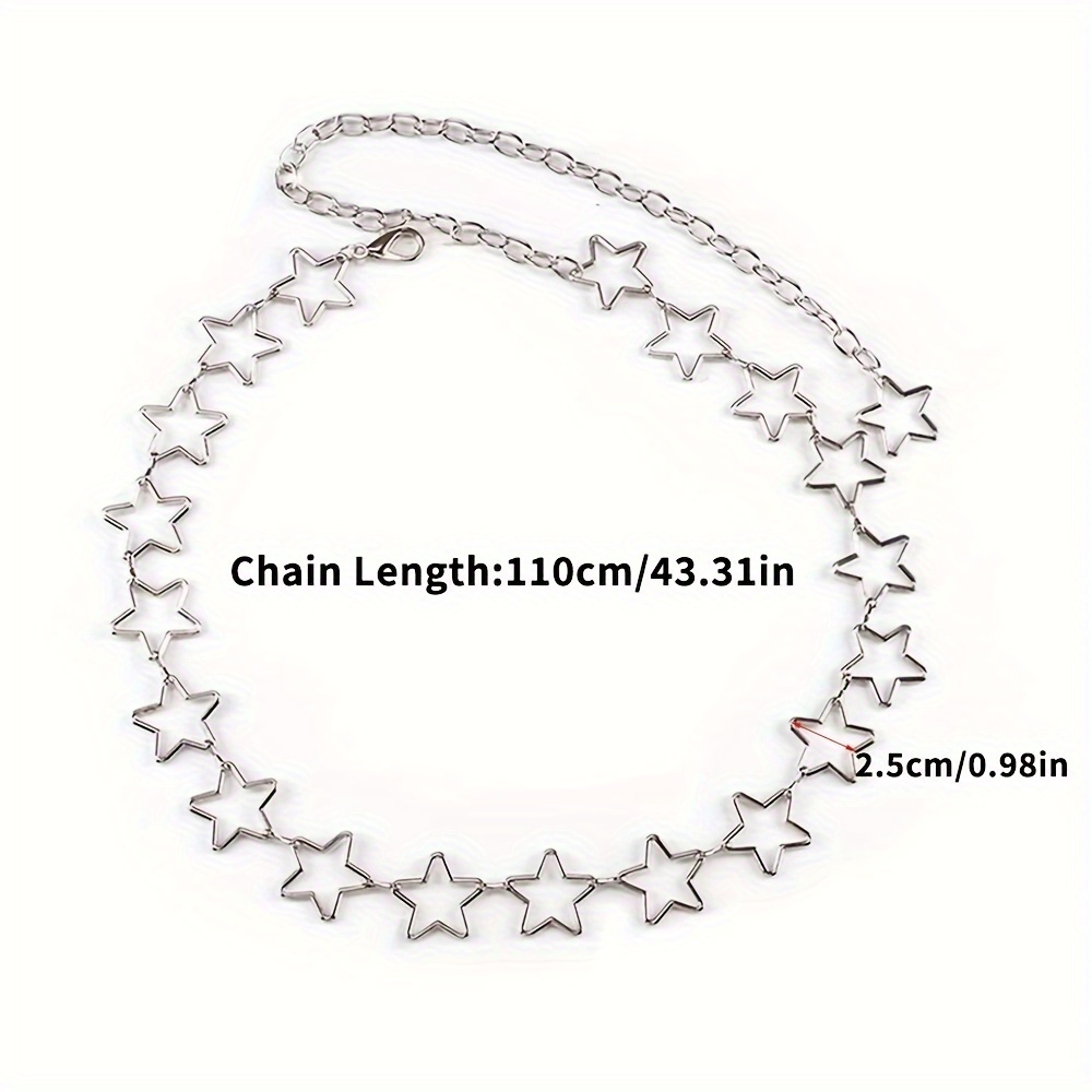 1pc Hollow Star Decor Body Chain, Simple Fashion Waist Chain For Girl's  Jeans