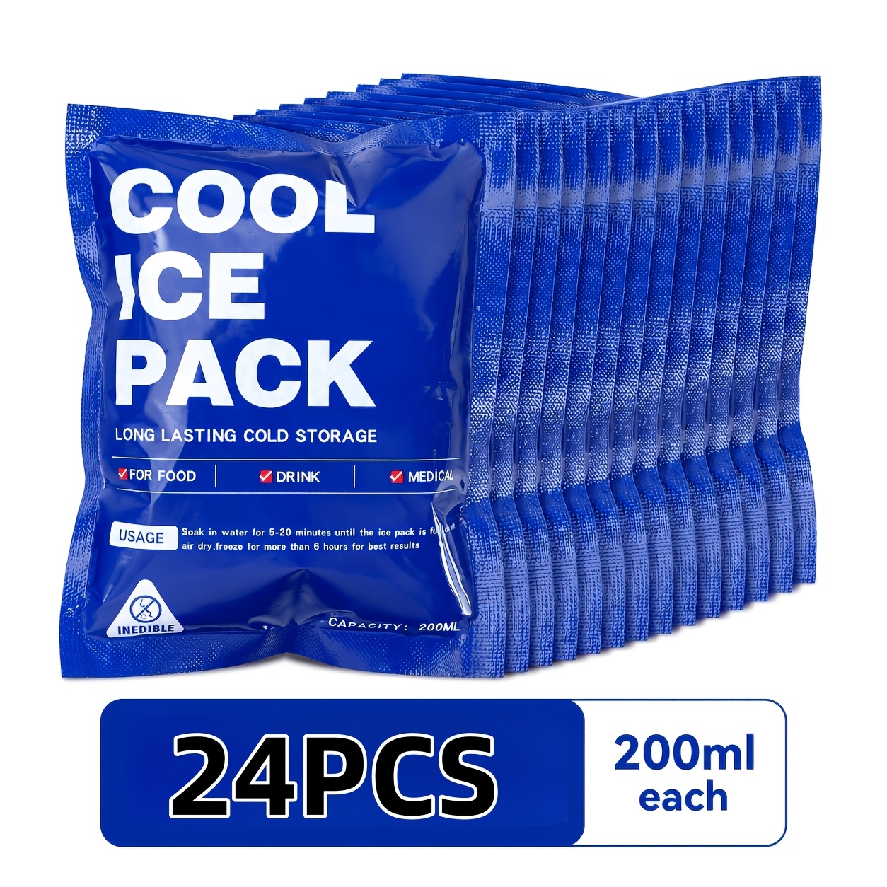 24pcs Camping Self-priming Ice Bag Preservation Cold Insulation Cold