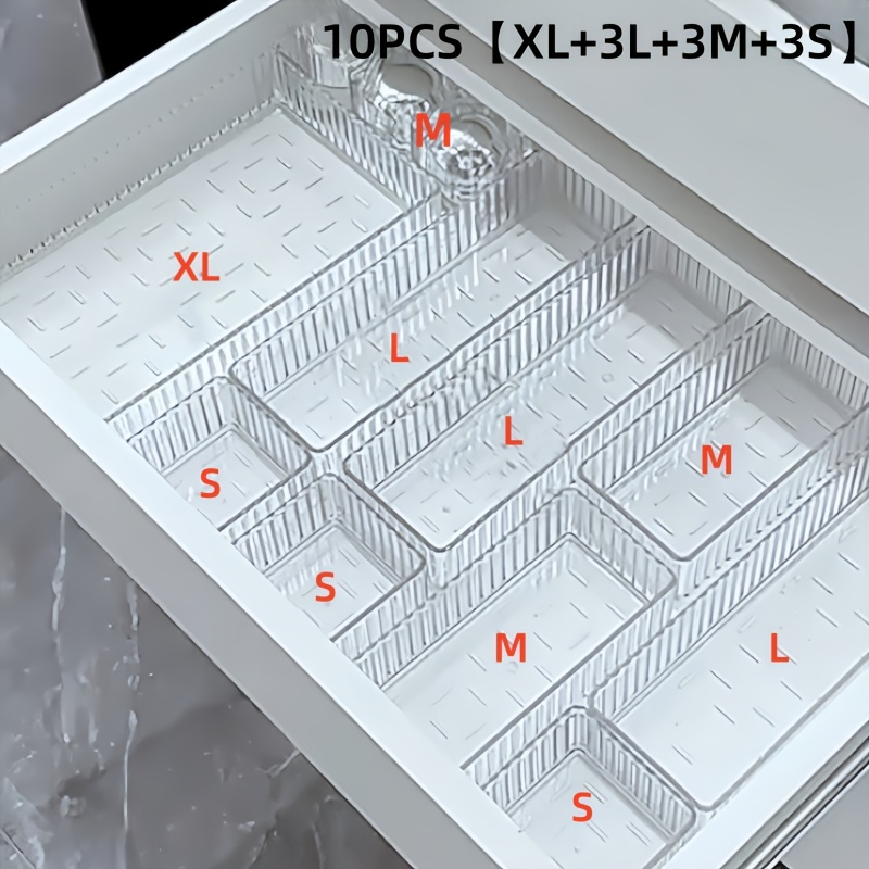 10 12pcs set of removable acrylic drawer cosmetic organizer vanity and office supply storage box suitable for makeup and stationery organization desktop and drawer organizer ideal for home storage desk drawer organizer for home storage