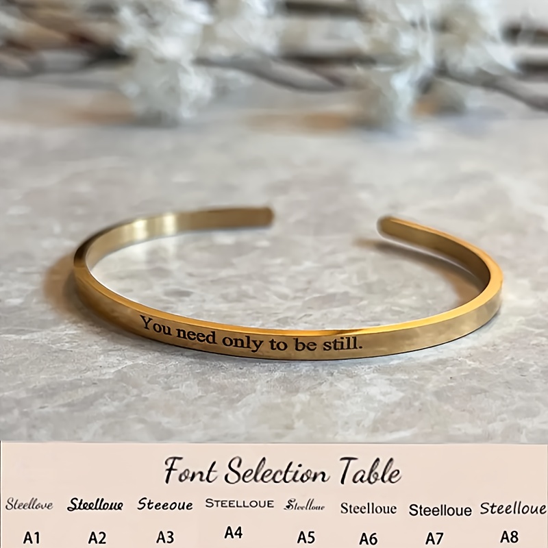 TEMU [Personalización] Pulsera de acero inoxidable, duradera y adecuada , grabada con información o número de teléfono y por para pérdidas, una