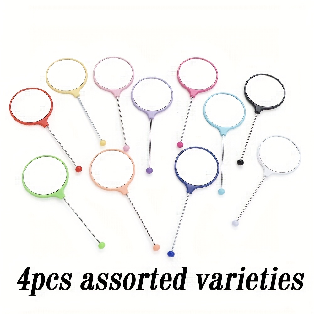 TEMU 4pcs Random Color Portable Handheld Makeup Mirrors With Beaded Handle - High-definition, Beaded Small Mirror, Portable High-definition Mirror,