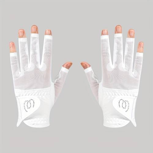 golf gloves women half finger summer ladies golf club sunscreen anti slip leakproof fingers gloves hands