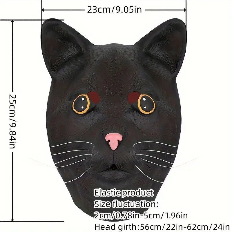 Black Cat Rubber Animal 23cm Costume Accessory Black Cat Rubber Animal 23cm Costume Accessory