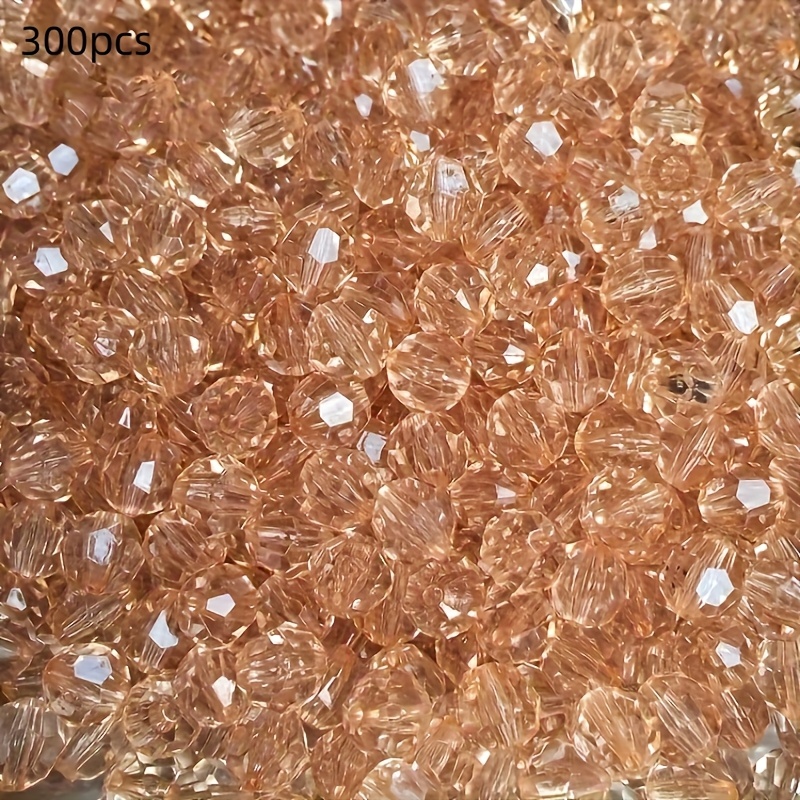 Image of 300pcs 8mm 32-cut Transparent Acrylic Corner Beads Handmade Jewelry Bag Necklace Bead Door Curtain Loose Beads