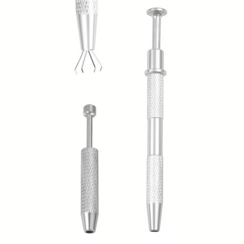 2d flat 2pcs piercing ball grabber tool kit aluminum alloy flat back earrings applicator 2 size jewelry grabber tool for ear nose lip body changing jewelry