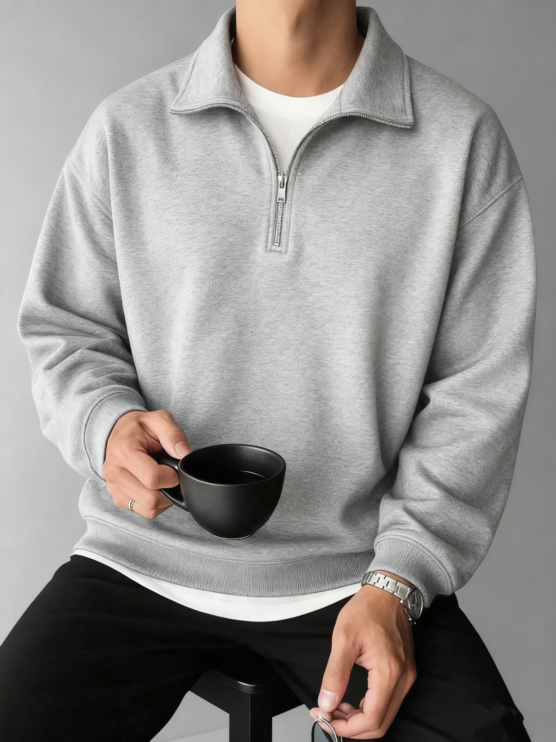 mens half zip sweatshirt