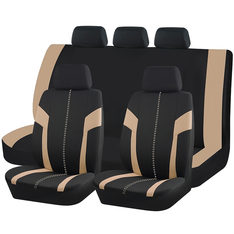 TEMU Car Seat Covers Universal Fit For Most Car Suv Truck Breathable Fabric Seat Covers For Car Accessories Interior Seat Cushion Full Set For 5 Seat