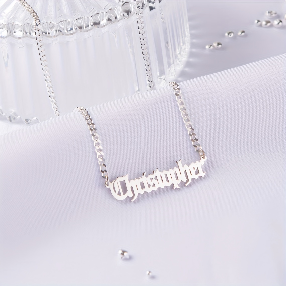 

Personalized Gothic Name Necklace, Necklace Jewelry, Curb Chain Name, Custom Name Necklace, Modern Name Necklace, Old English Name Necklace, Mother's Day Gifts, Gift For Her