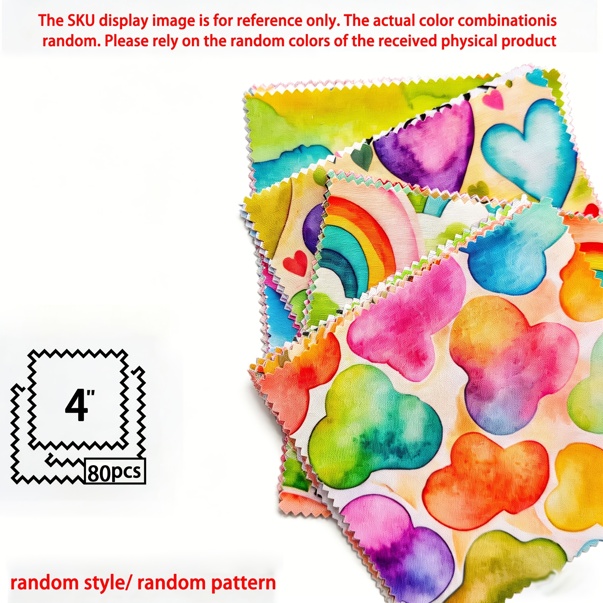 TEMU Mini Charm Pack 4 X 4 Inches, Random, 40/80pcs Random Patterns 100% Polyester Fabric, Suitable For Handmade Projects, Wallet Making, Essential