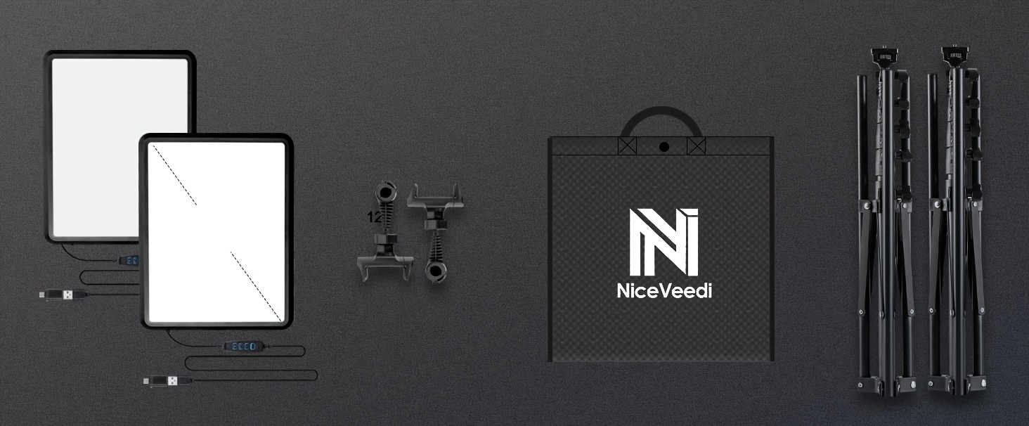 conjunto   led para fotografia de estúdio   2-pack com tripé e suporte para telemóvel, 2800-6500k regulável - iluminação com   de cor ajustável para gravação de vídeo,   de jogos, /vlogging, compatível com dslr/câmer detalhes 5