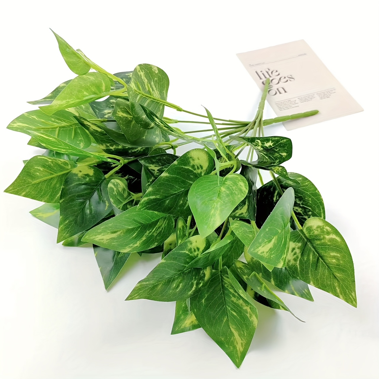 Realistic Artificial Pothos Plant in White Pot - Low-Maintenance Plastic Fake Plant with Green Leaves, No Watering Needed, Perfect for Home Decor, Valentine'S Day, and Indoor Spaces, Indoor Plant Decor | Modern Home Decor | Plastic Plant, Pothos Plant Decor