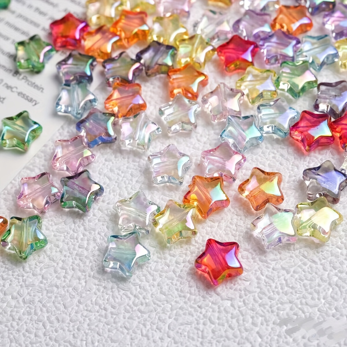 Jewelry Making Star Shaped Crystal Beads 200Pcs Star Shaped Glass