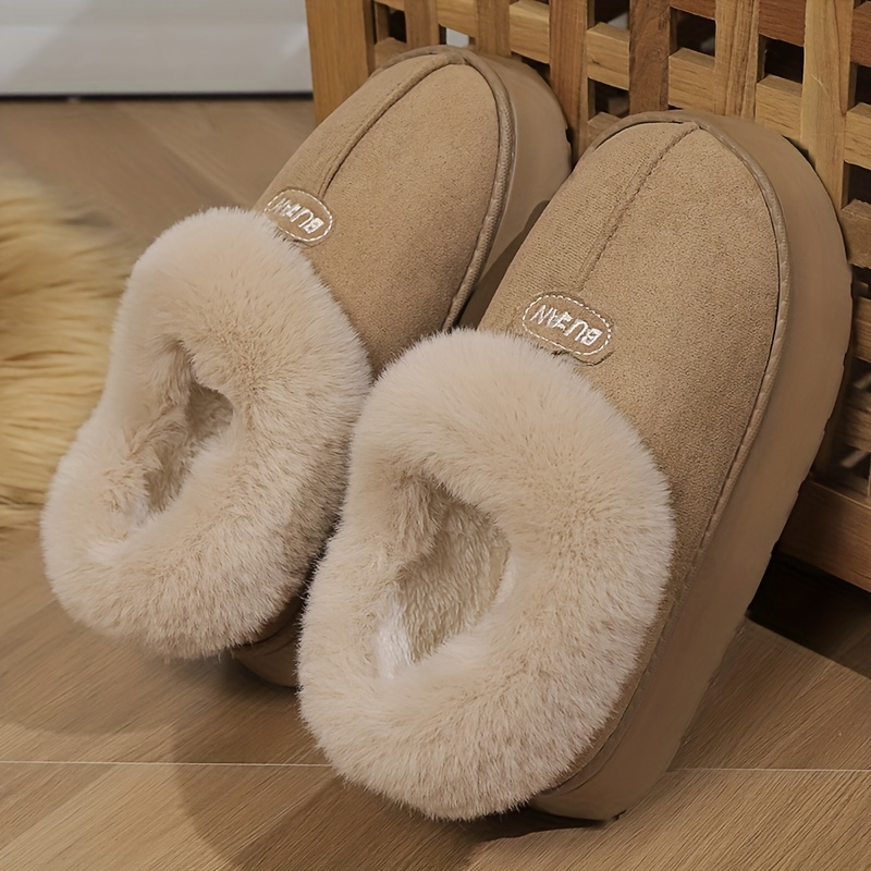 Image of Thickened Warm Low-top Couple's Plush Indoor Slippers For Men And Women, New 2025 Autumn/ Shoes