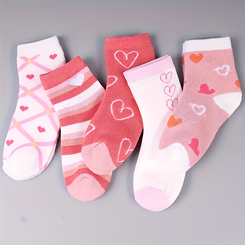Image of 5 Pairs Of Thickened Children's Autumn-winter Student Girls' Mid-length Socks