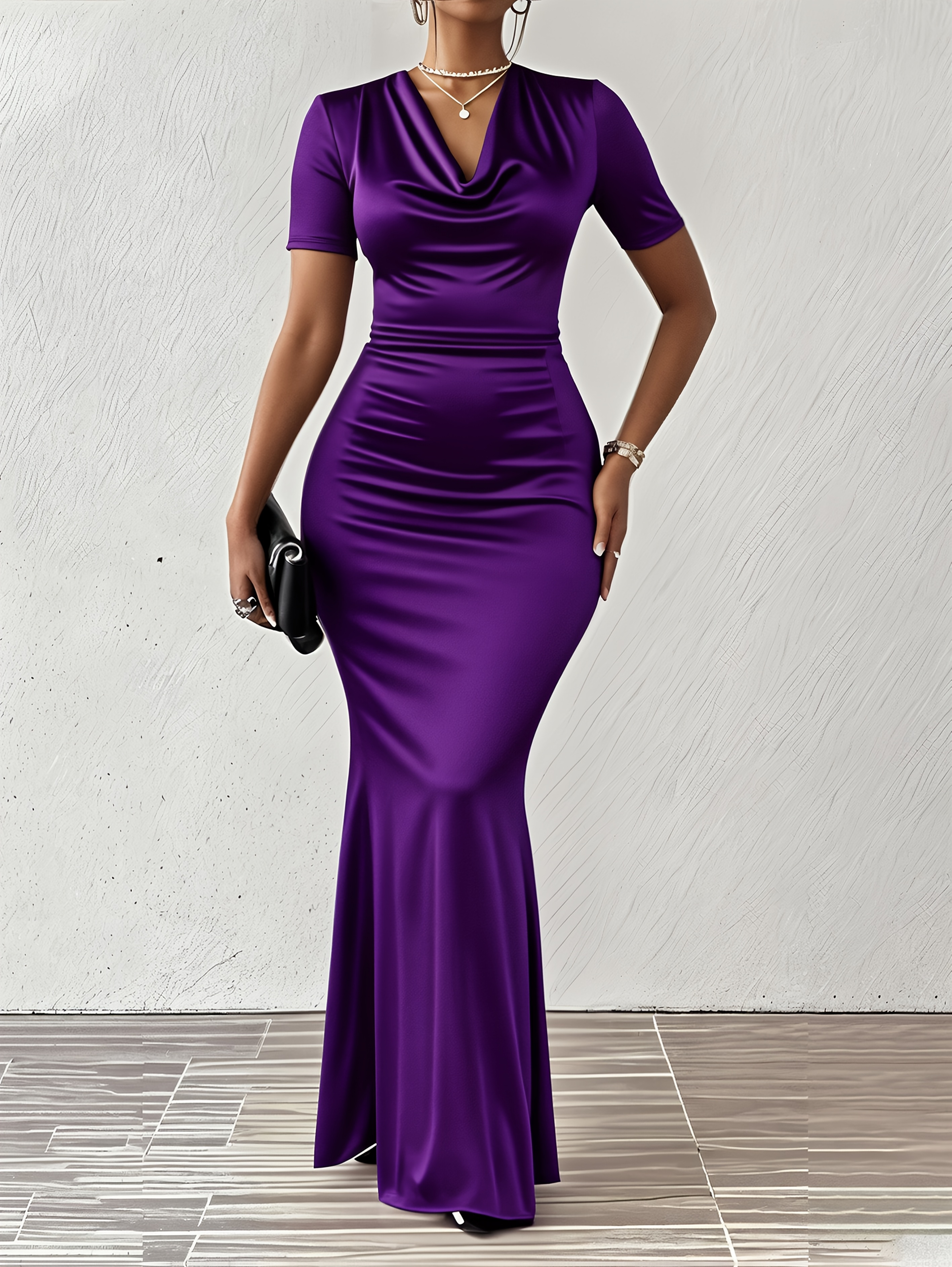 dark purple dress sold on Temu United States
