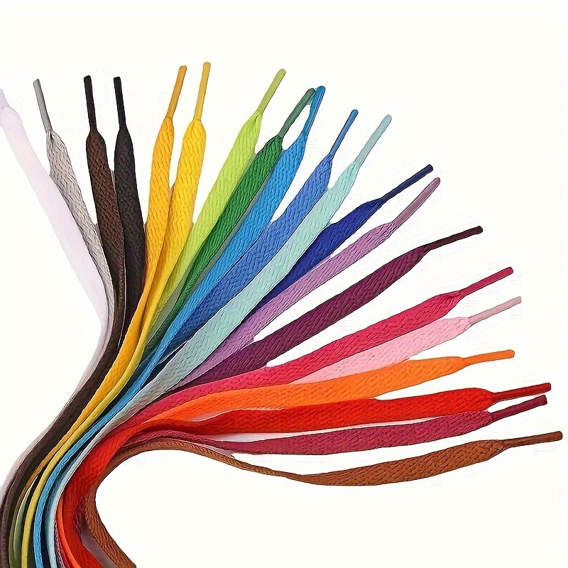 

17pairs Multi-colored Flat Shoelaces, Shoe Lace Strings For Sports Shoes, Boots, Sneakers, Skates, Assorted Varieties