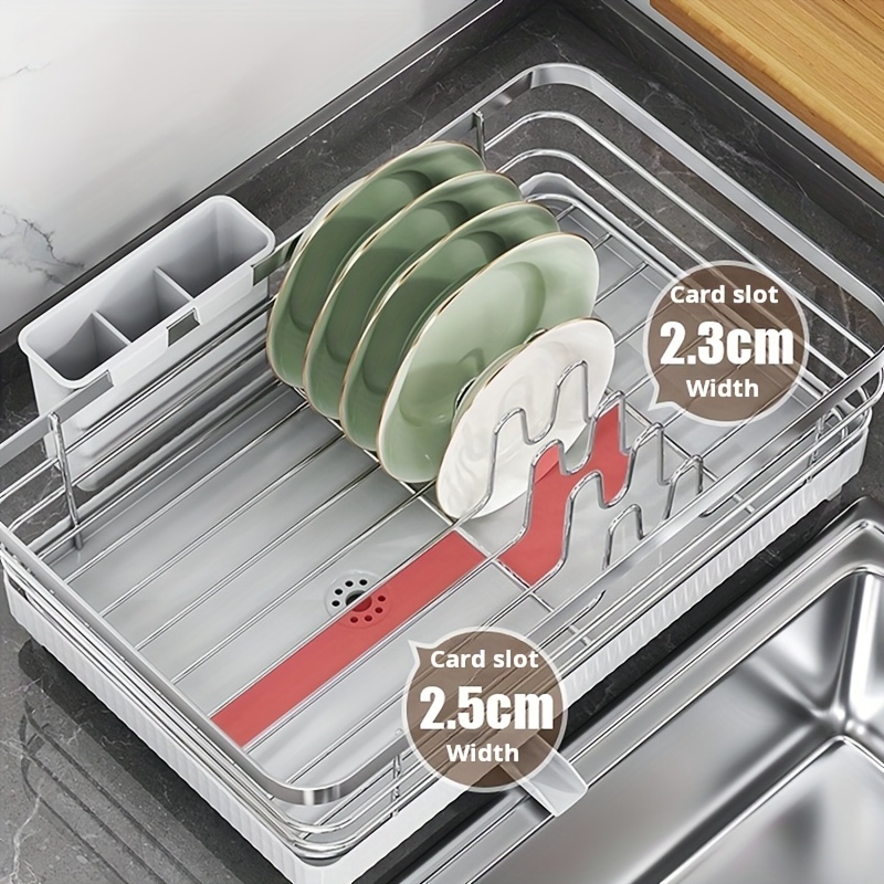collapsible dish drying rack sink organizer rack for kitchen dish drying rack dish drainers for kitchen counter black white two colors   from suitable for 1 3 people family for kitchen dish storage and   gadgets storage Product details 4