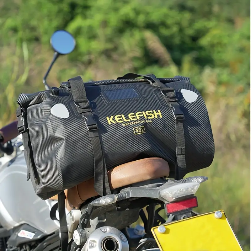 kelefish waterproof duffel bag 40 66l roll saddlebags for street motor scooters adjustable straps pvc material quick fixed for motorcycling rafting kayaking sup boating travel details 3