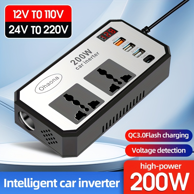 Car Power Inverter Charger - 12V DC To AC Outlet Converter For Laptops & Devices On The Go - View #9