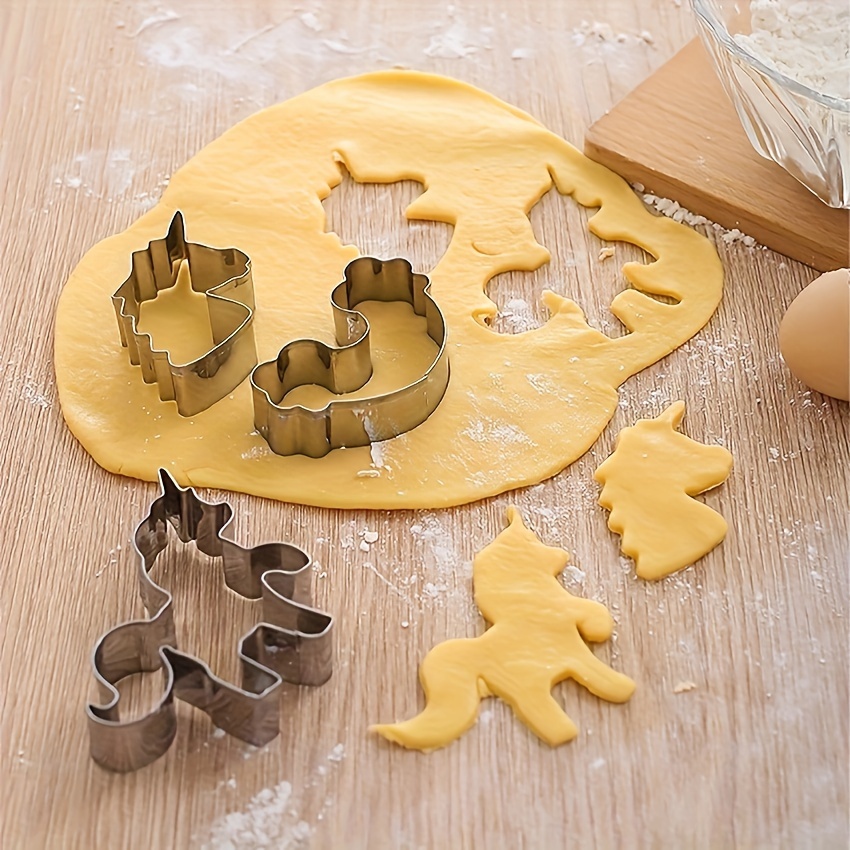 

3pcs, Unicorn Cookie Cutters, Pastry Cutter, Biscuit Molds, Baking Tools, Kitchen Accessories