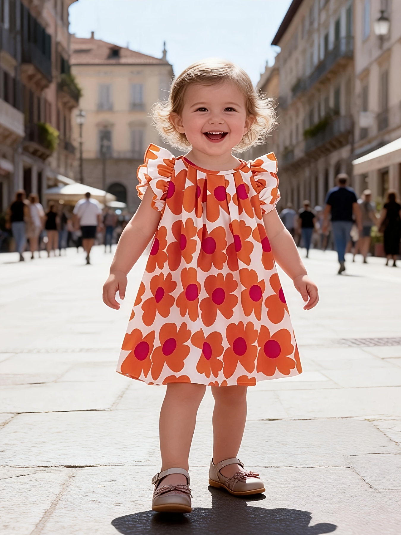 temu girl in orange dress orange dress for girls sold on Temu United States