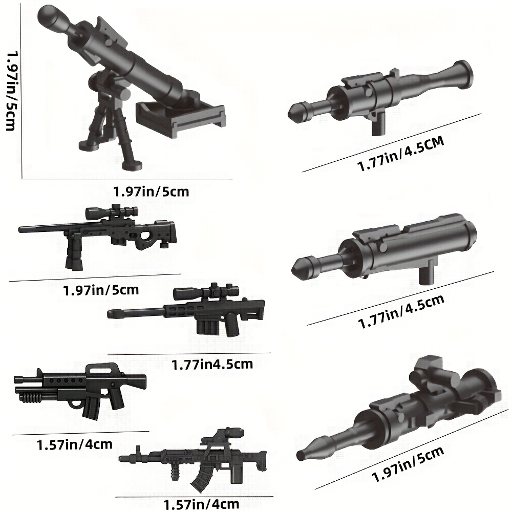 RCARTOYRTR Militär Waffen Bausteine Set - 59 Teile Für Erwachsene Sammler