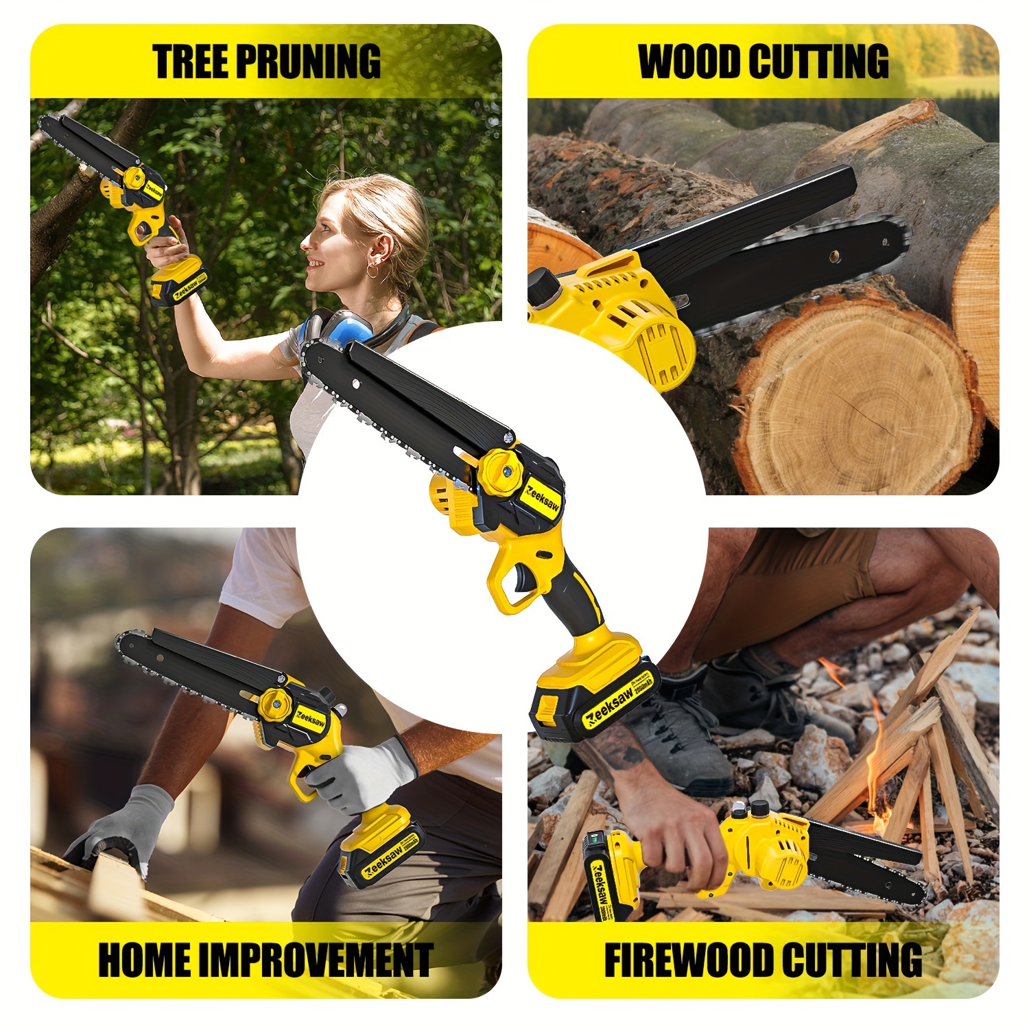 21v Cordless Compact Chainsaw Electric Chainsaw Temu