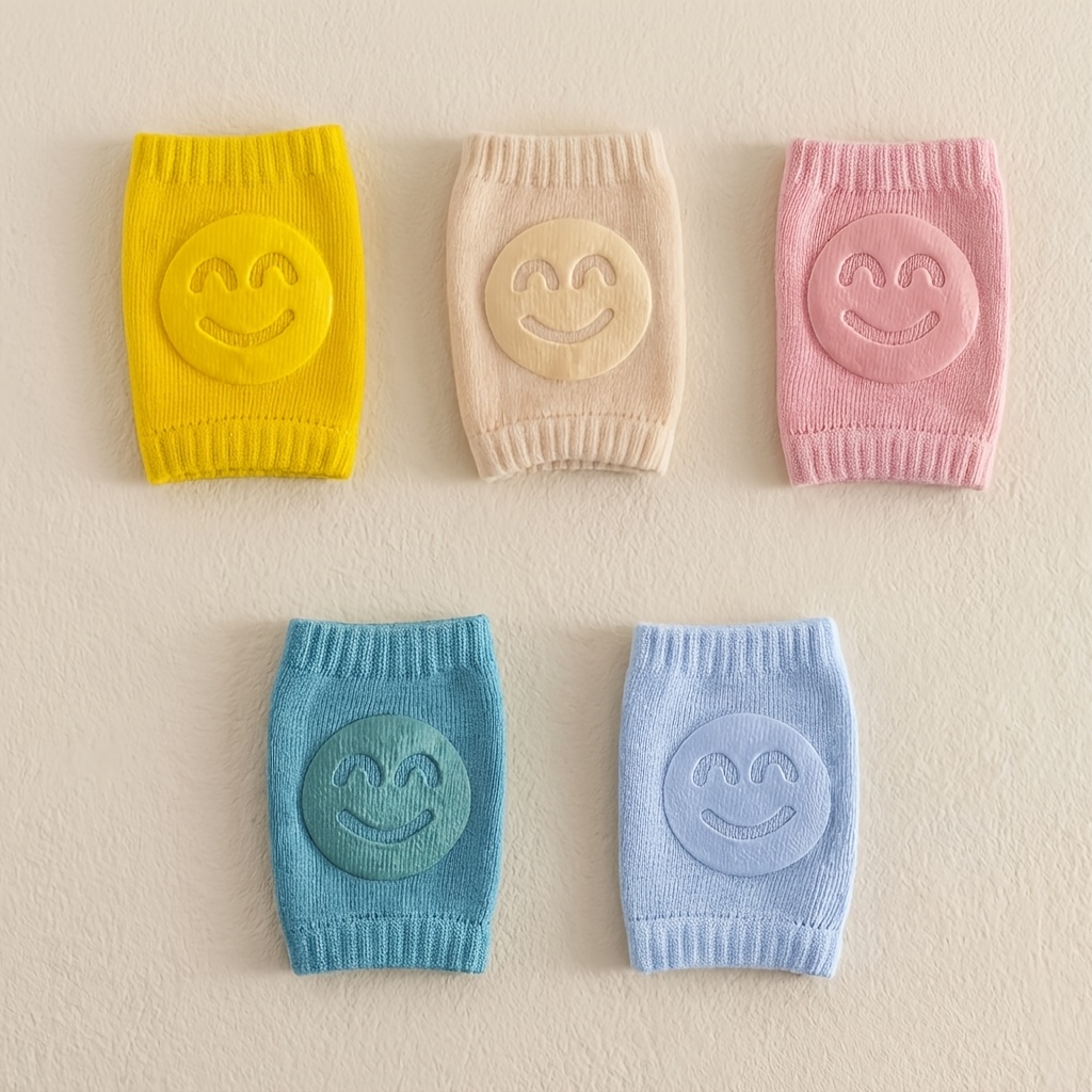 1 Pair Cartoon Dispensing Face Expression Children Newborn Knee Pads Crawling Socks