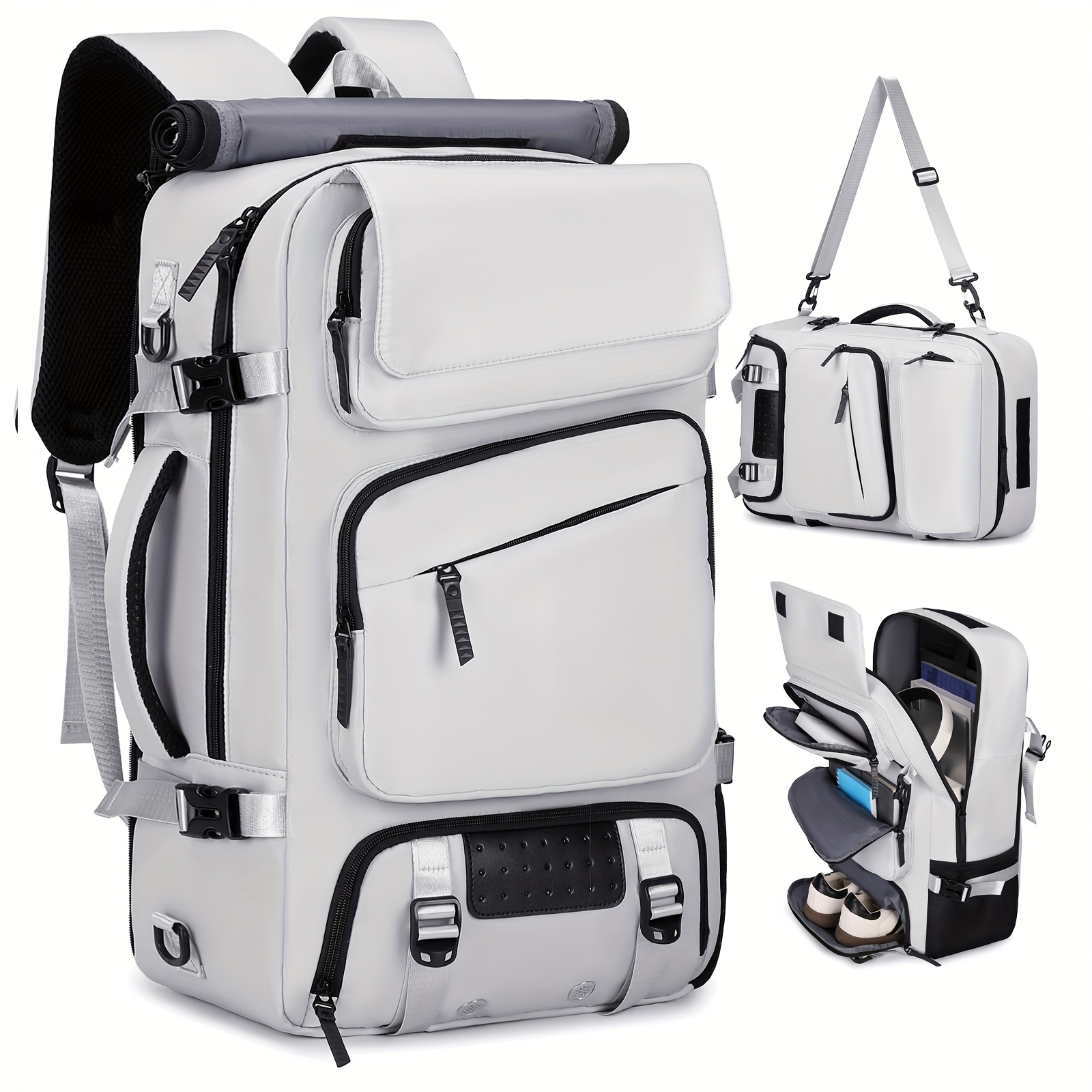 Travel Backpack, Carry-on Bag For Men And Women, Hiking Backpack For Outdoor Sports With Shoe Compartment, 17.3-inch Laptop Backpack, Casual Daypack For College