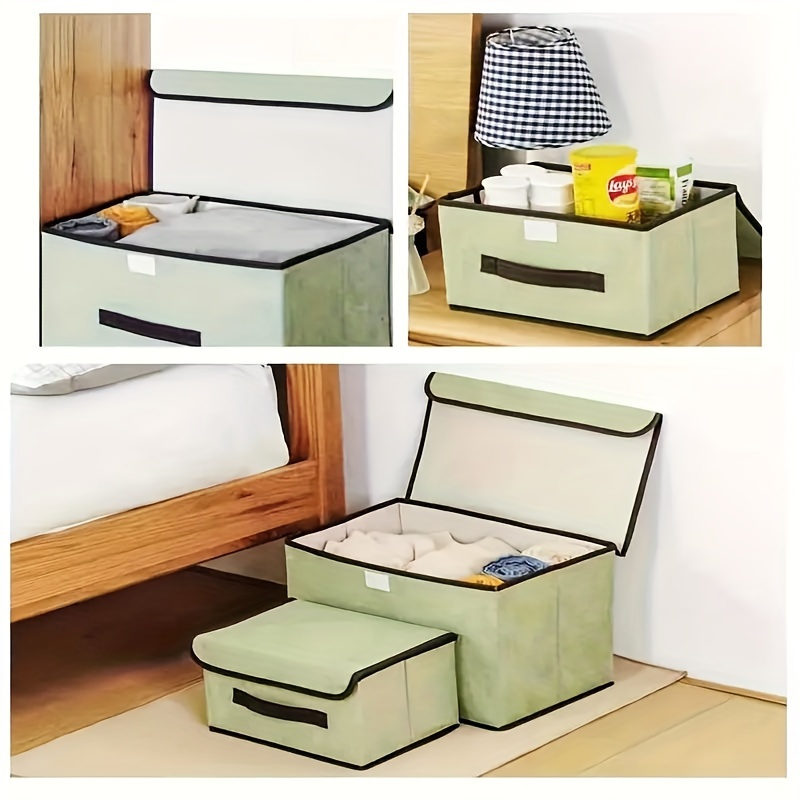 1pc foldable fabric storage box with dustproof lid large capacity organizer for coffee capsules and more details 3