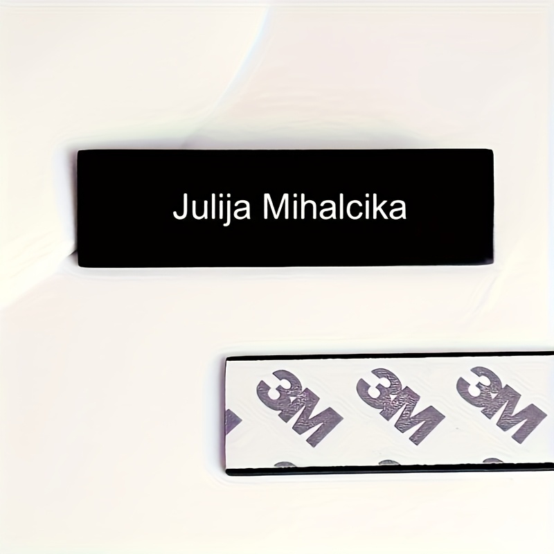 TEMU 1 Custom Engraved Stainless Steel Nameplate Holder - Personalized Adhesive Backing, 3 Colors Suitable For Mailboxes, Offices, Id Tags, Office