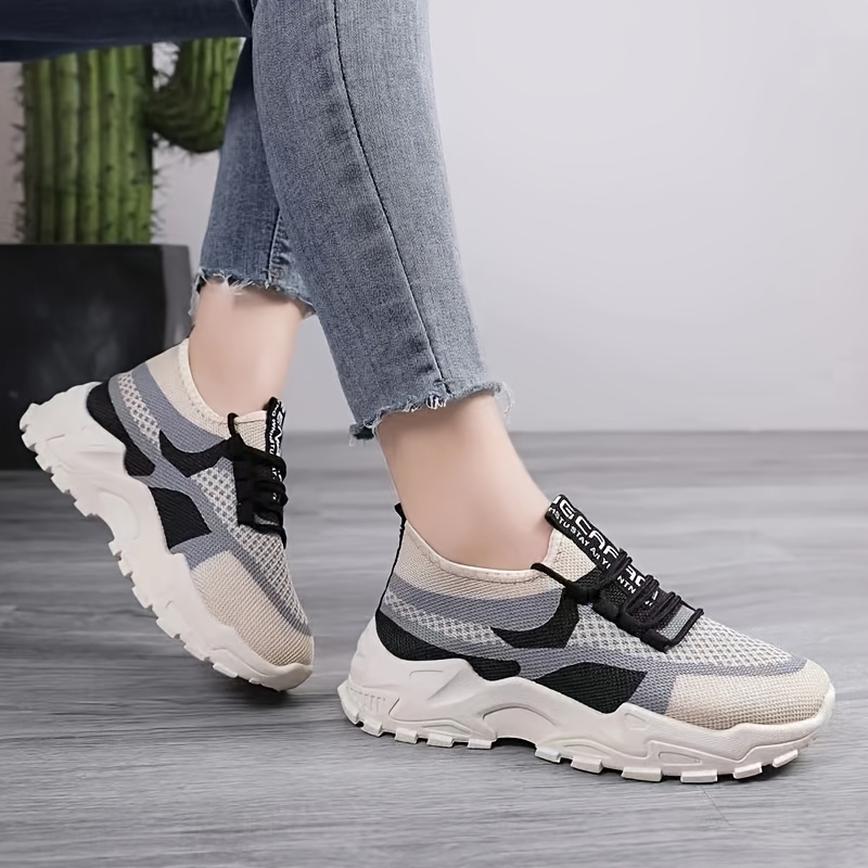 Baskets Femme Légères Respirantes — Semelle Souple Chaussures de sport décontractées et respirantes polyvalentes pour toutes les saisons, chaussures de sport tendance en maille à semelle souple pour femmes, chaussures pour femmes, baskets