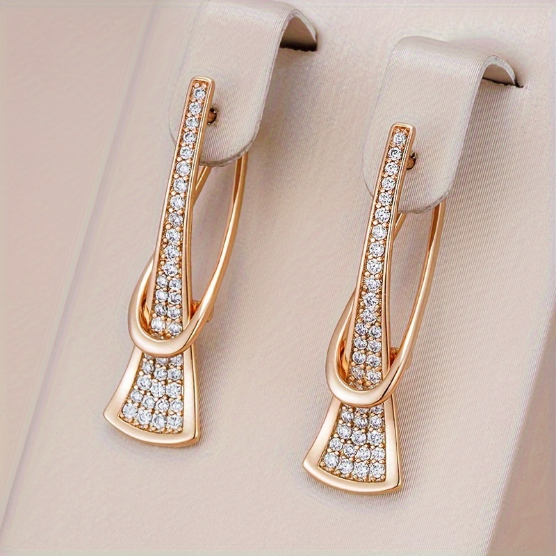 

Elegant -chic Cubic Zirconia Dangle Earrings For Women - Perfect Gift For Parties &