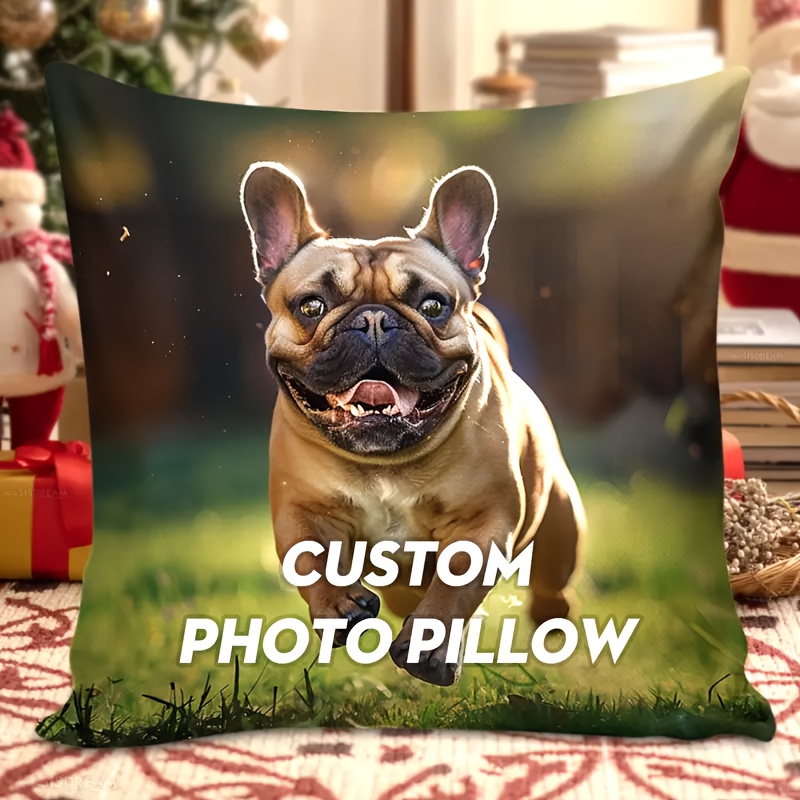 

1pc Personalized Dog Throw Pillow, Custom Dog Photo Pillow, Pet Memorial Gifts For Dogs, Dog Remembrance Gift, Single Sided Super Soft Short Plush For House Decoration